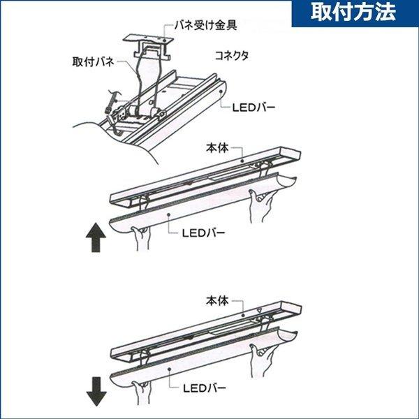 逆富士型led照明器具 ledベースライト 器具一体 天井直付 led40w2灯用