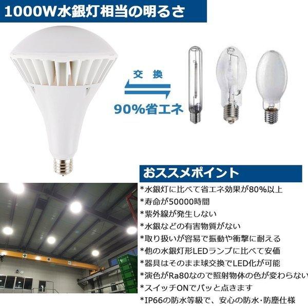 バラストレス水銀灯 LED PAR65 バラストレス 水銀ランプ バラストレス LED E39 100W 1000W相当 IP66 防水 防塵 16000LM 看板灯 工場用 産業用 LED 電球 二年保証｜goodsone5｜02