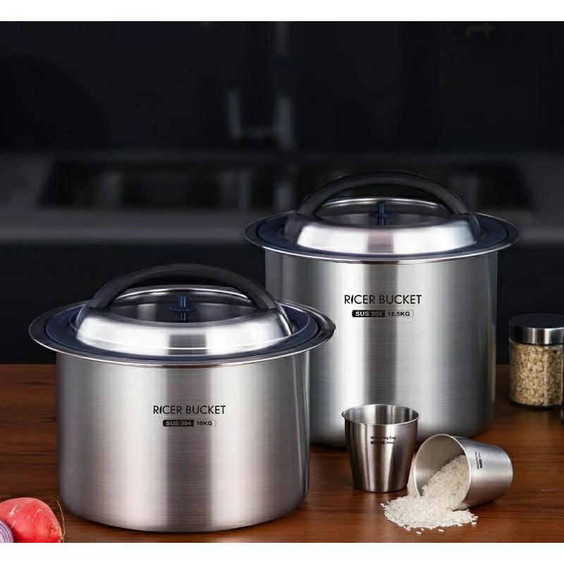 真空密閉】米びつ ステンレス製 10kg／12.5kg 負圧シール 密閉