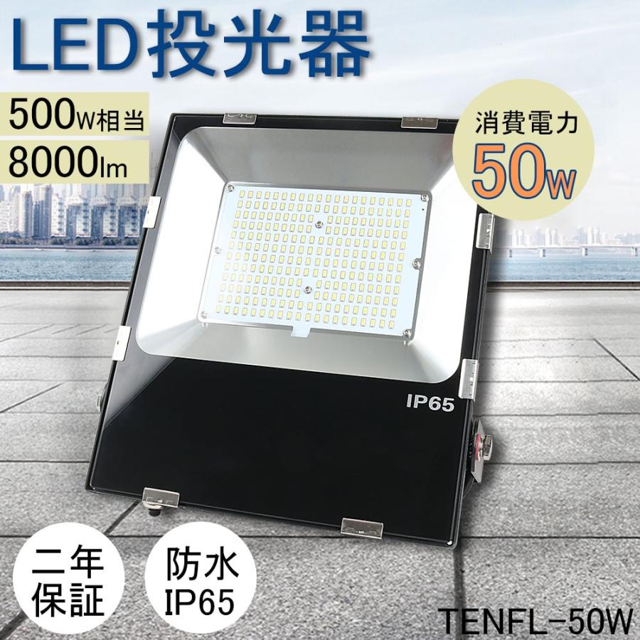 日動 エコビックＬＥＤ投光器５０Ｗ 昼白色 ２Ｐ１０ｍ AFL-5010J【251