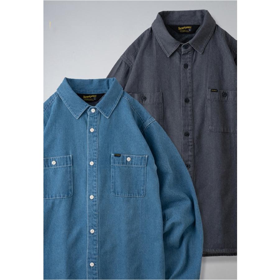 BLUCO ブルコ 1122 DENIM WORK SHIRTS L/S デニム ワークシャツ 長袖 3color BLK/BLU/NVY｜goodstandard1998｜02