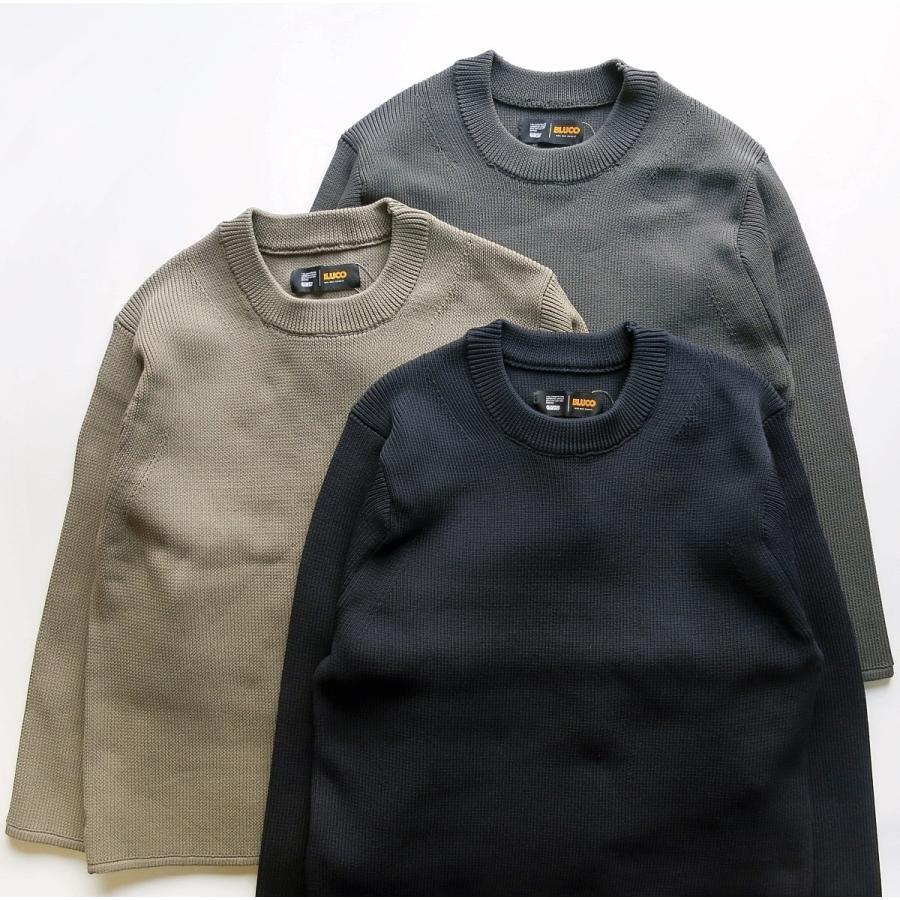 BLUCO（ブルコ） BLUCO 155-15-001 CREW NECK RIB KNIT SWEATER クルー