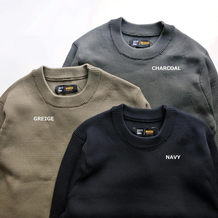 BLUCO（ブルコ） BLUCO 155-15-001 CREW NECK RIB KNIT SWEATER クルー