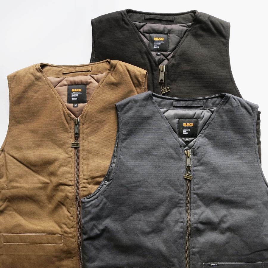 BLUCO（ブルコ） BLUCO 155-35-012 V NECK DUCK VEST Vネック ダック