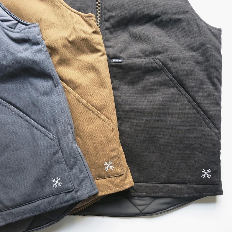 BLUCO ブルコ ダックベスト チャコール L 全3色【BLUCO/ブルコ】2025AW「Rib Collar Duck Vest/リブカラーダック