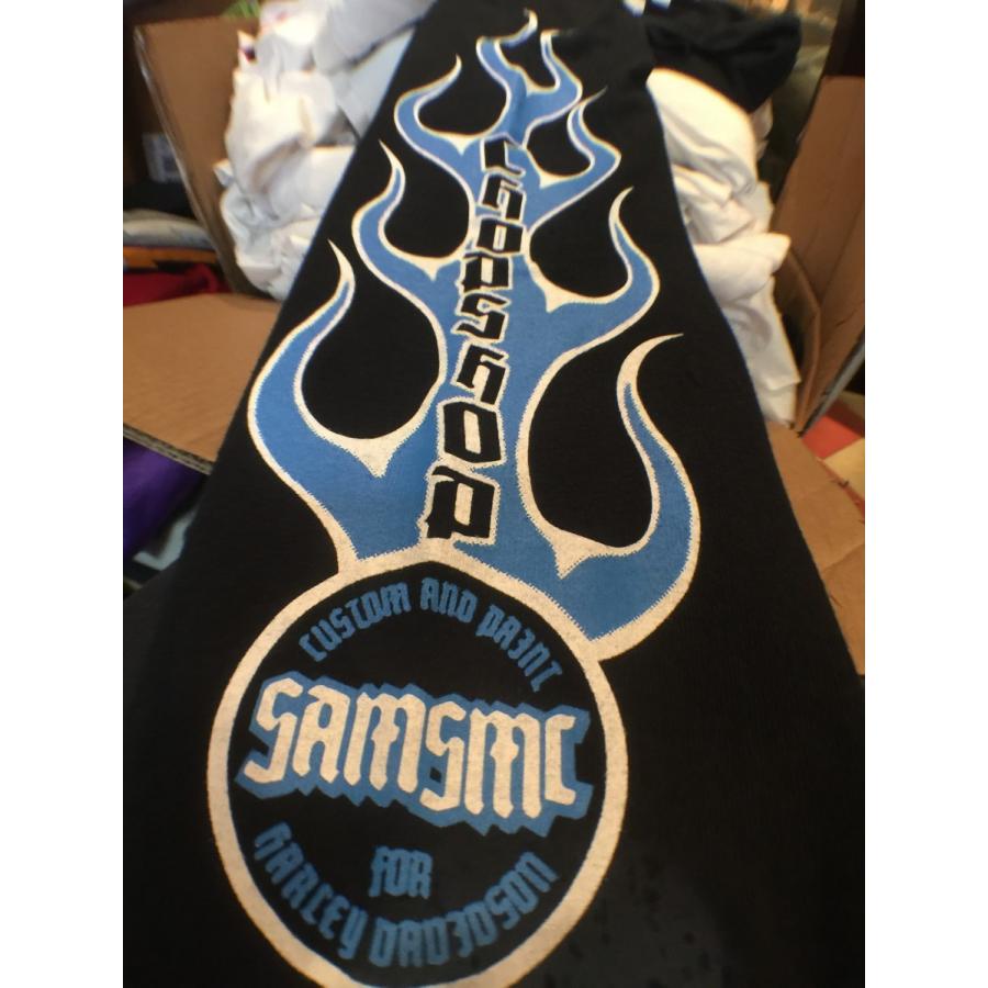 SAMS MC 　サムズ　ブラックロングスリーブTシャツ　Lサイズ SAMS MOTORCYCLE サムズ 『 SAMSMC FLAMES L/S T-SHIRT 2018
