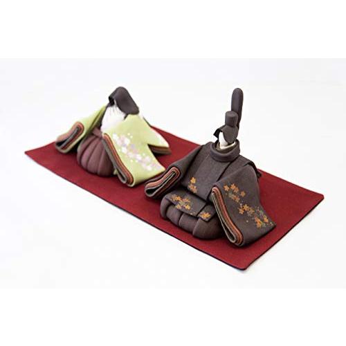 ひな人形 陶雛 澤りか作 (女雛 ウグイス、男雛 黒) お雛様 コンパクト 水洗い可 桐箱入り 