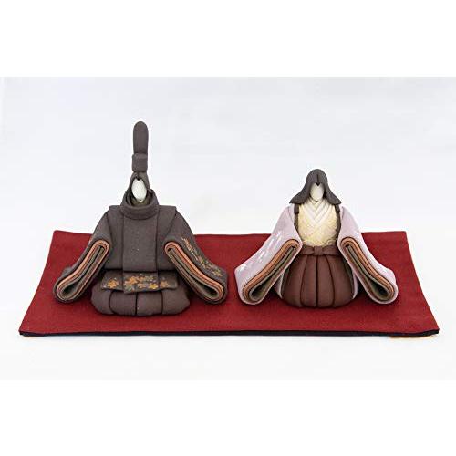【通常品】 ひな人形 陶雛 澤りか作 (女雛 藤、男雛 黒) お雛様 コンパクト 水洗い可 桐箱入り 【2914591670】(14630円)