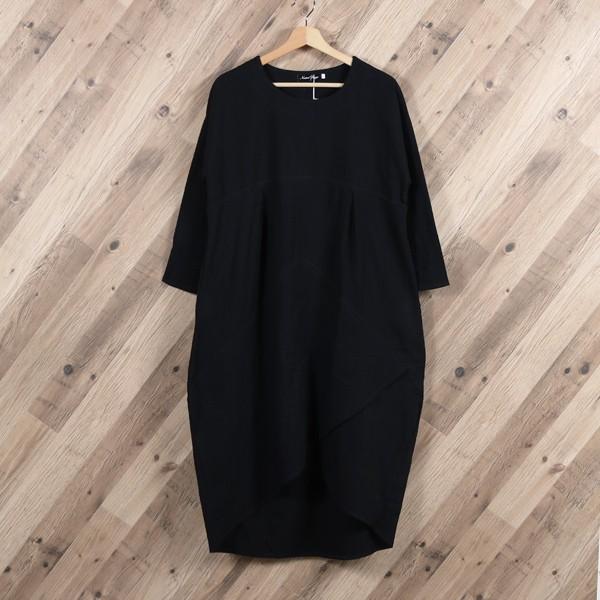 可愛い体型カバーワンピース ミディアム丈 おしゃれ ゆったり 長袖 メール便のみ送料無料2 C Aultop 233 グッズタウン 通販 Yahoo ショッピング