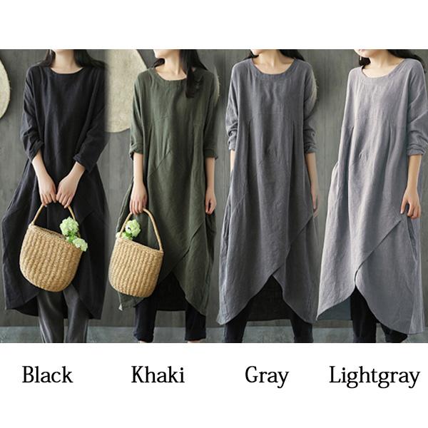 ワンピース レディース 40代 50代 長袖 きれいめ ゆったり ミディ丈 30代 ミディアム丈 送料無料 |  | 14