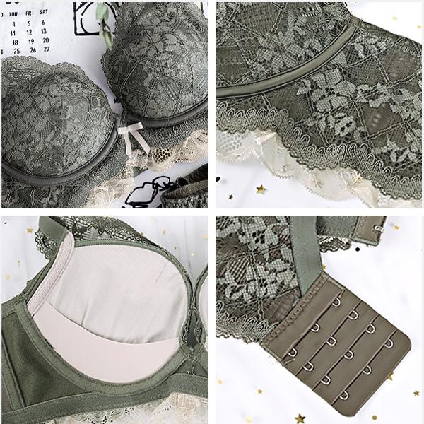 【クーポン利用で半額1,740円】ブラジャー ショーツ セット ノンワイヤー ブラ&ショーツセット ブラ 小胸 谷間 脇高 盛 爆買 |  | 18