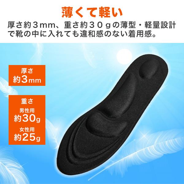 インソール 衝撃吸収 中敷き クッション 快適 疲れない 女性用 男性用 4D 薄い 薄型 通気性 蒸れない 軽量 サポート 低反発 土踏まず 送料無料 |  | 02