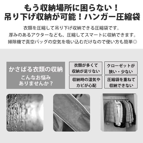 圧縮袋 衣類用 ハンガー ポンプ付き コンパクト 便利 収納 衣替え 整理 洋服カバー 　 |  | 01