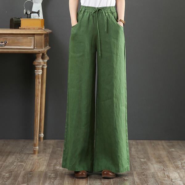 【今だけクーポンで30%OFF】ワイドパンツ レディース 綿麻 ボトムス 麻混 ガウチョ ゆったり 体型カバー 送料無料 爆買 |  | 10