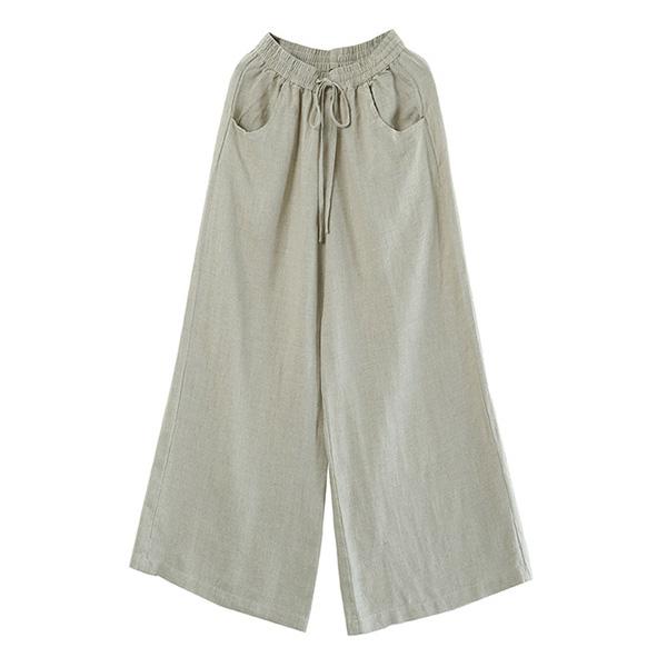 【今だけクーポンで30%OFF】ワイドパンツ レディース 綿麻 ボトムス 麻混 ガウチョ ゆったり 体型カバー 送料無料 爆買 |  | 11