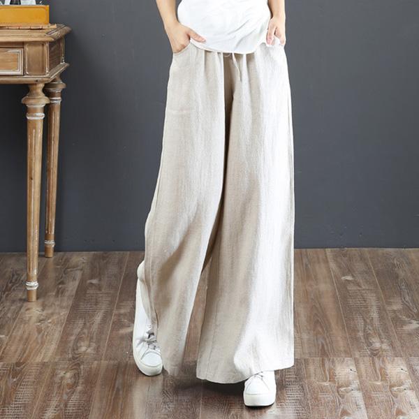 【今だけクーポンで30%OFF】ワイドパンツ レディース 綿麻 ボトムス 麻混 ガウチョ ゆったり 体型カバー 送料無料 爆買 |  | 02