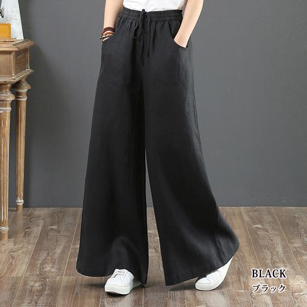 【今だけクーポンで30%OFF】ワイドパンツ レディース 綿麻 ボトムス 麻混 ガウチョ ゆったり 体型カバー 送料無料 爆買 |  | 06