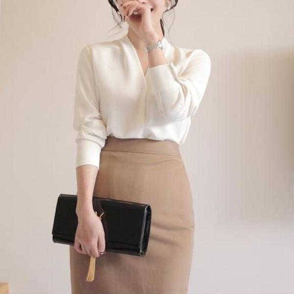 ブラウス Vネック 薄手 ブラウス レディース トップス 長袖 着痩せ 通勤 Ol 春 春服 メール便のみ送料無料1 予約8 10 入荷予定 C Ltop 278 グッズタウン 通販 Yahoo ショッピング