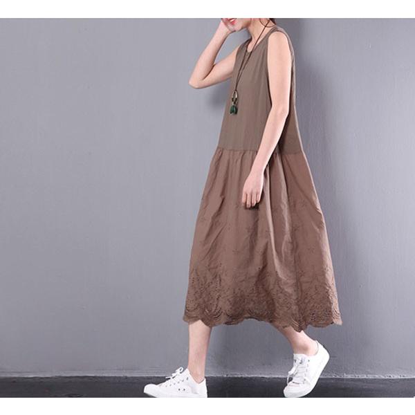 切替刺繍ワンピース 体型カバー ノースリーブ 薄手 ゆるい 夏 レディースメール便のみ送料無料2 予約 1 1 10入荷予定 C Sltop 267 グッズタウン 通販 Yahoo ショッピング