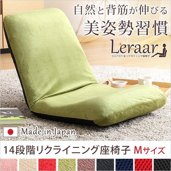 【送料無料】 日本製 リクライニング座椅子 Mサイズ Leraar リーラー クッションやや硬め 座いす 座イス 座椅子 こたつ用 コンパクト リクライニングチェア 椅子｜goodstyle