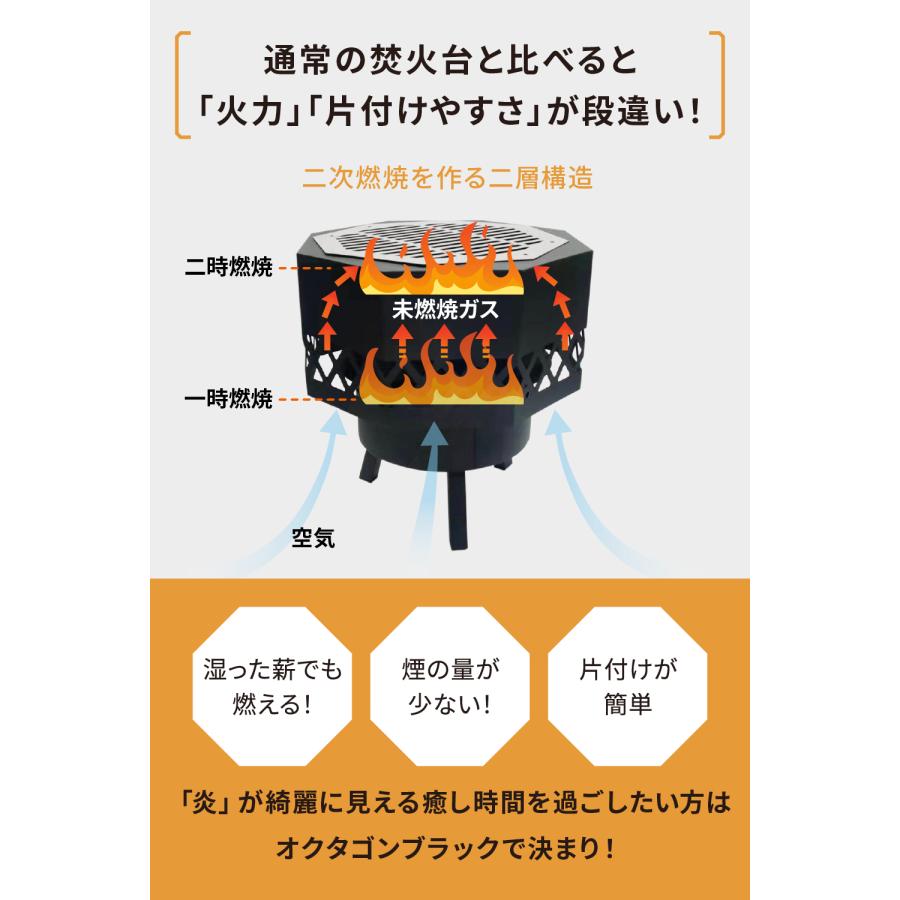 二次燃焼焚き火台 焚火台 無煙 ブラックギア バーベキューコンロ