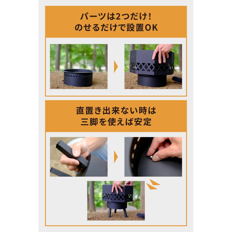 未使用 焚き火台 ストーブ 二次燃焼 焼き台 キャンプ バーベキュー 調理も焚き火もストーブもこれ1台！焚火愛好家のための極上の二