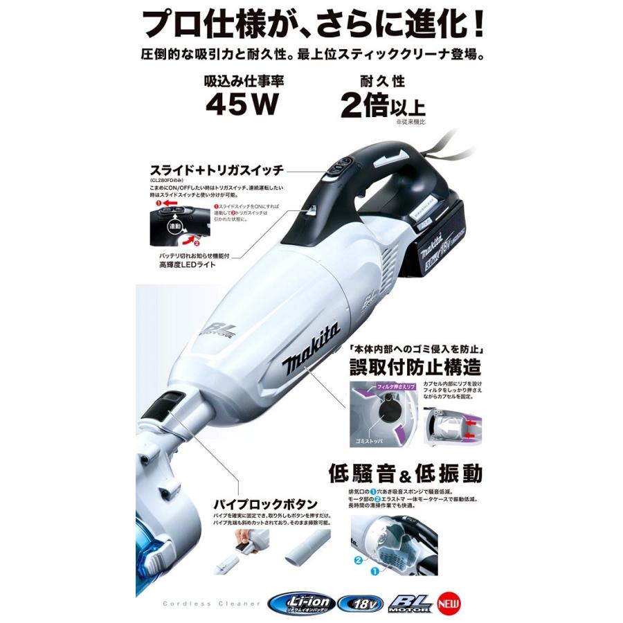 当店だけ バッテリー充電器も1年保証 マキタ コードレス掃除機 18v サイクロン 軽量バッテリー 静音充電器 オリジナルセット Cl280fdfcw 軽量 静音ver Cl280 Dc18sd 10 A656 Good Tools 通販 Yahoo ショッピング
