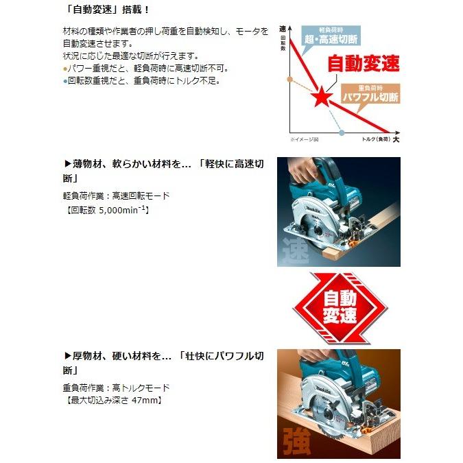 マキタ（makita） HS471DZS 充電式丸のこ 125mm 18V 鮫肌チップソー付