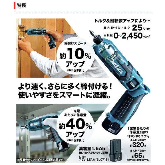 マキタ（makita） 7.2V 1.5Ah 充電式ペンインパクトドライバ 青