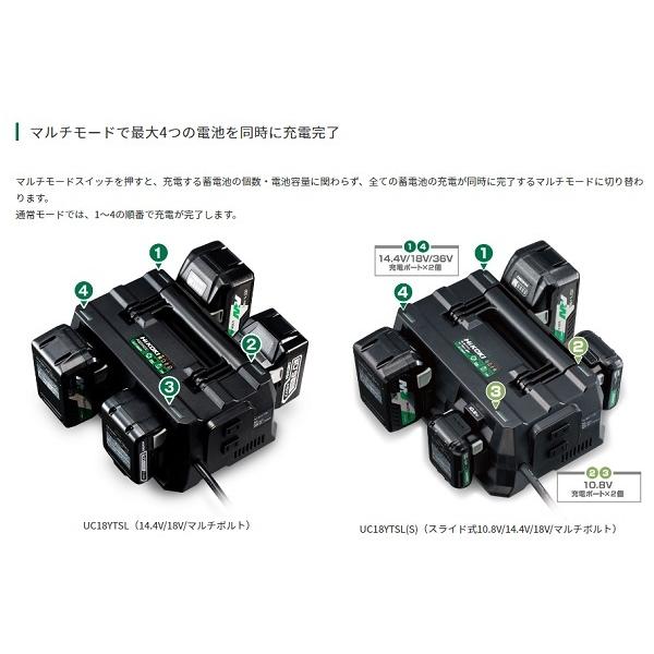 HiKOKI UC18YTSL(S)マルチポート充電器（スライド式10.8V/14.4V/18V 