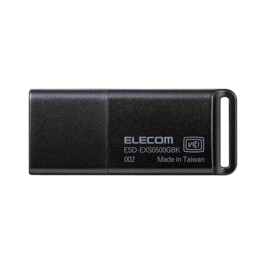 ELECOM ESD-EXS0500GBK SSD 外付け 500GB USB3.2 Gen1 読出最大400MB/秒 USBメモリ型 キャップ式 高速 ブラック｜goodwill｜04