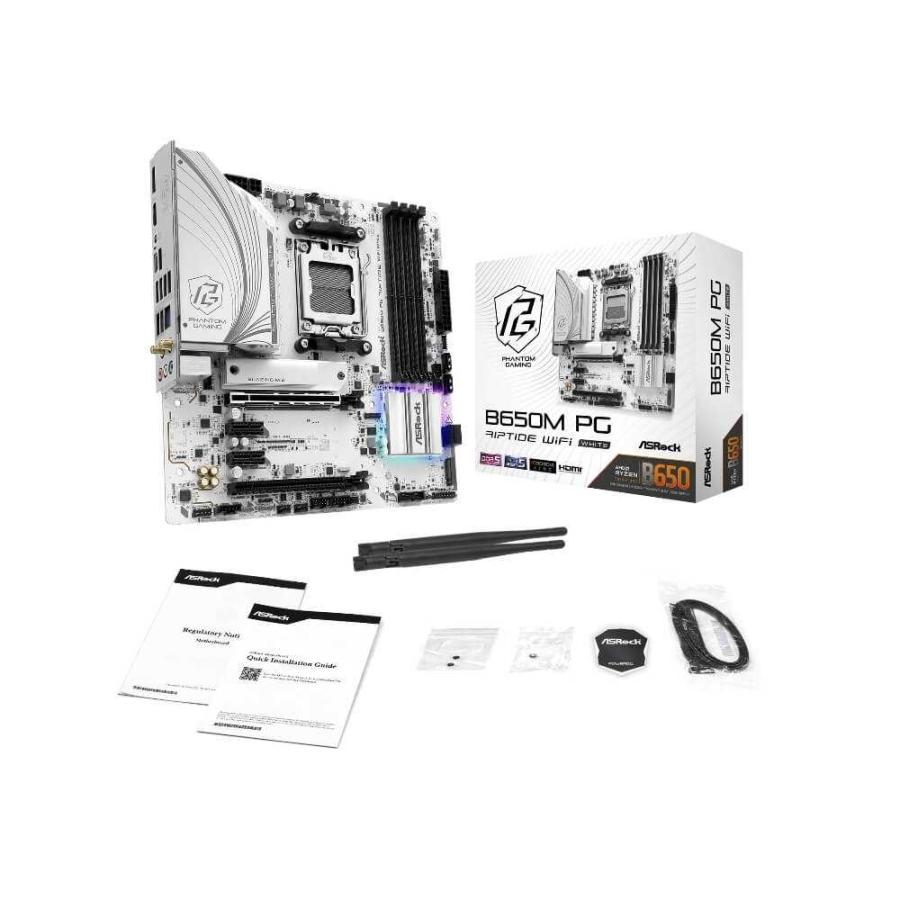ASRock B650M PG Riptide WiFi White AMD B650チップセット搭載