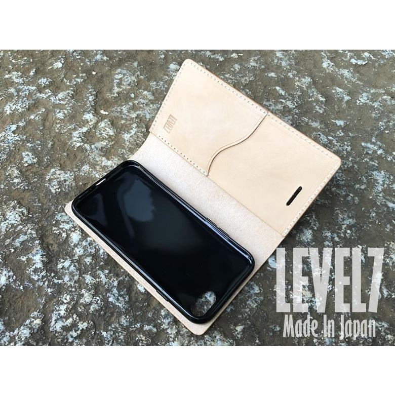 LEVEL7 各種 iPhoneに対応 手帳型iPhoneケース ナチュラル 本革レザー