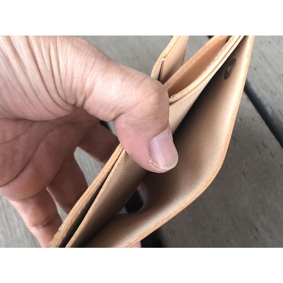 財布 コンパクト ミニウォレット イタリアンレザー 生成りのヌメ革