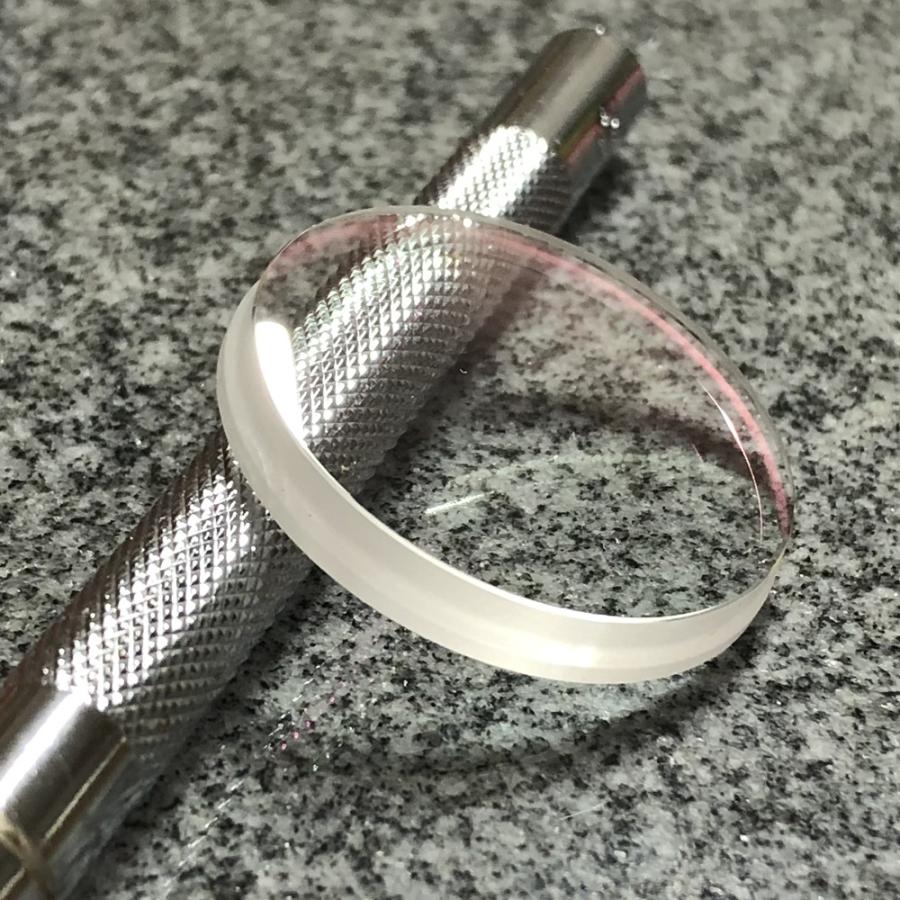 【SEIKO MOD カスタムパーツ】サファイアクリスタル ダブルドーム風防 無反射/レッドARコーティング ベベル エッジ なし LEVEL7の画像