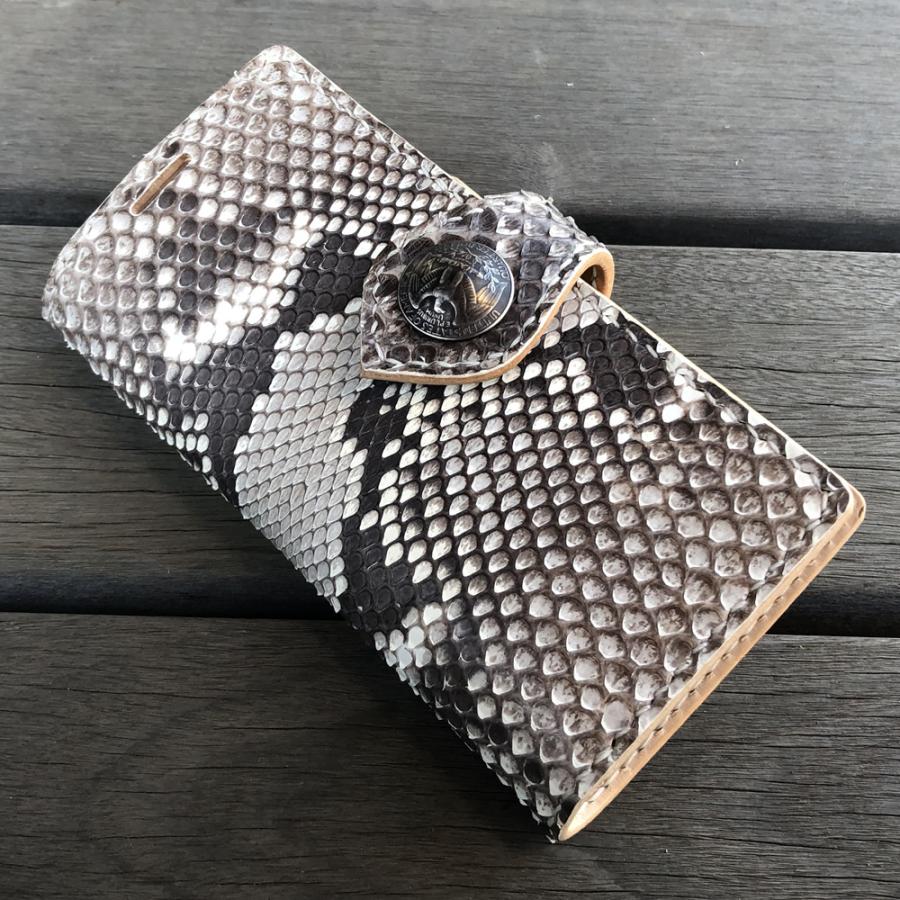 iPhone各モデルに対応 手帳型iPhoneケース 本革ダイヤモンドパイソン 