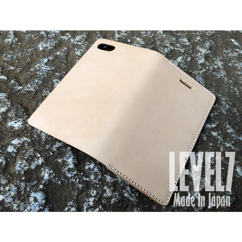 LEVEL7 各種 iPhoneに対応 手帳型iPhoneケース ナチュラル 本革 イタリアンレザー ヌメ革を使用 ハンドメイド 日本製 IPIT-SS
