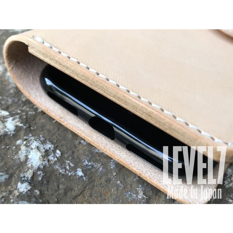 LEVEL7 各種 iPhoneに対応 手帳型iPhoneケース ナチュラル 本革 イタリアンレザー ヌメ革を使用 ハンドメイド 日本製 IPIT-SS