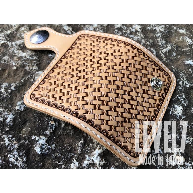 KEY CASE/キーケース 手縫い バスケットスタンプ/カービング