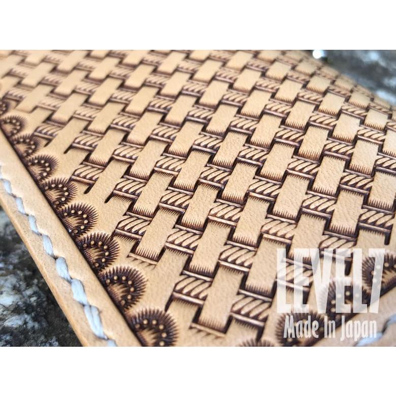 KEY CASE/キーケース 手縫い バスケットスタンプ/カービング