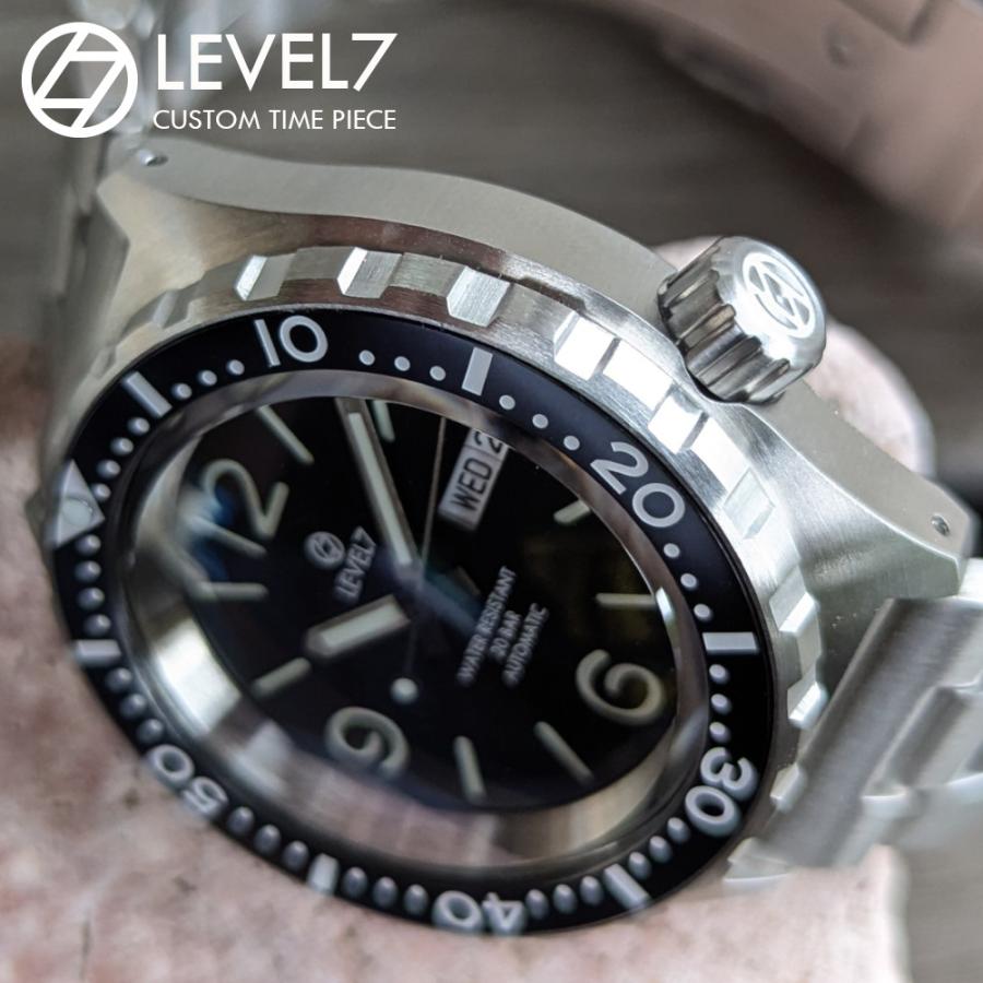 日本製 ハンドメイドの腕時計 20気圧防水 自動巻き SEIKO NH36 サファイアダブルドーム風防 316Lステンレス 腕時計 LEVEL7の画像