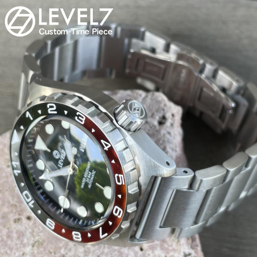 日本製 ハンドメイドの腕時計 20気圧防水 自動巻き SEIKO NH36 サファイアダブルドーム風防 316Lステンレス 腕時計 LEVEL7の画像