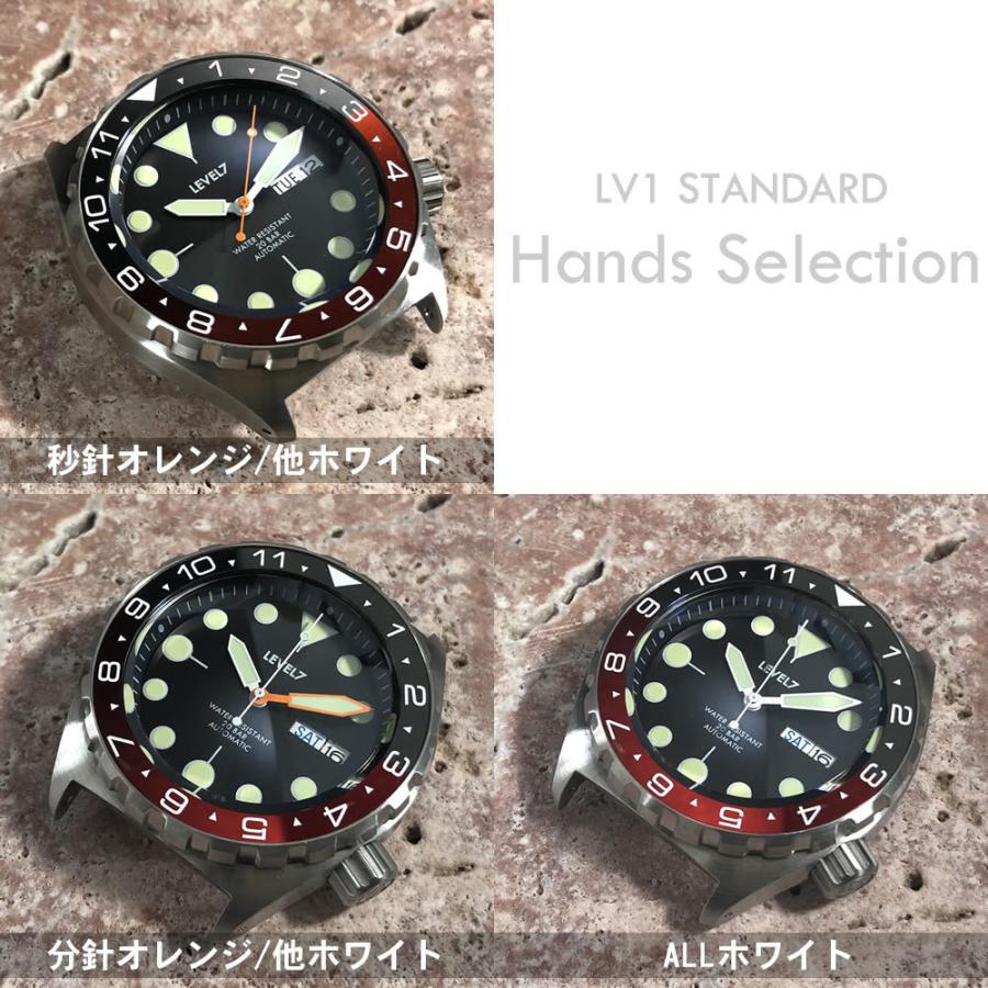カスタム自在/MOD 自社組立の日本製 メンズウォッチ 20気圧防水 自動巻き SEIKO NH36 316Lステンレス ダイバーズラバーベルト 腕時計 lv1-flfcoke LEVEL7の画像