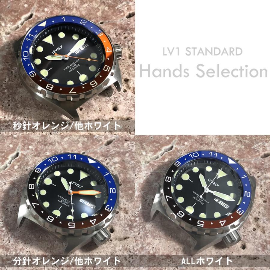 カスタム自在/MOD 自社組立の日本製 メンズウォッチ 20気圧防水 自動巻き SEIKO NH36 316Lステンレス ダイバーズラバーベルト 腕時計 lv1-flfpeps LEVEL7の画像