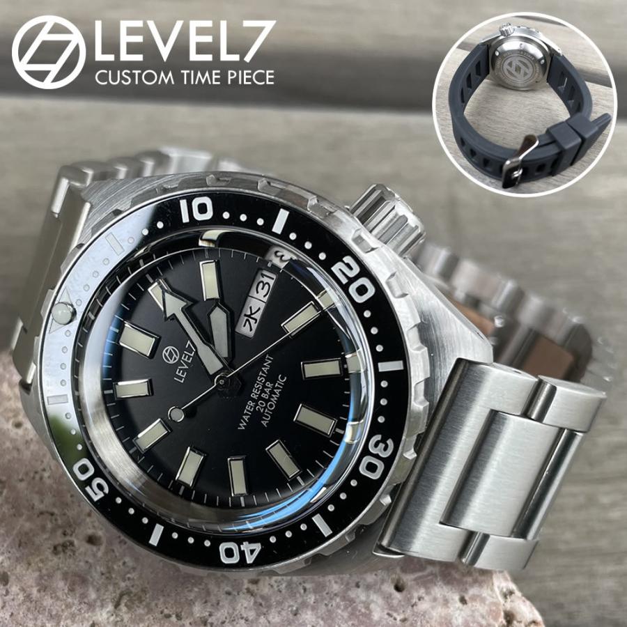 日本製 ハンドメイドの腕時計 20気圧防水 自動巻き SEIKO NH36 サファイアトップハット風防 316Lステンレス 腕時計 LEVEL7