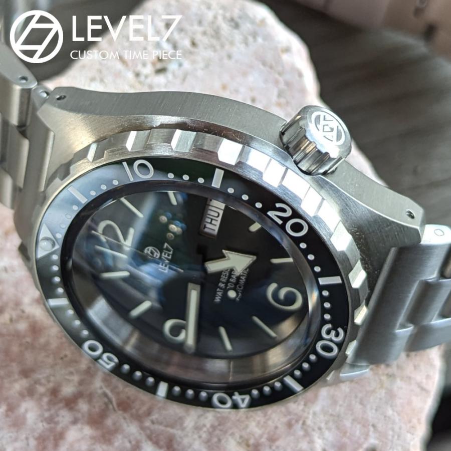 LV1 ARFBK-S-BK 日本製 自社組立の腕時計 20気圧防水 自動巻き SEIKO TMI NH36 サファイア風防 腕時計 LEVEL7の画像