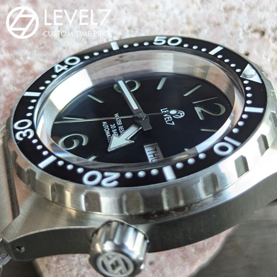 LV1 ARFBK-S-BK 日本製 自社組立の腕時計 20気圧防水 自動巻き SEIKO TMI NH36 サファイア風防 腕時計 LEVEL7の画像