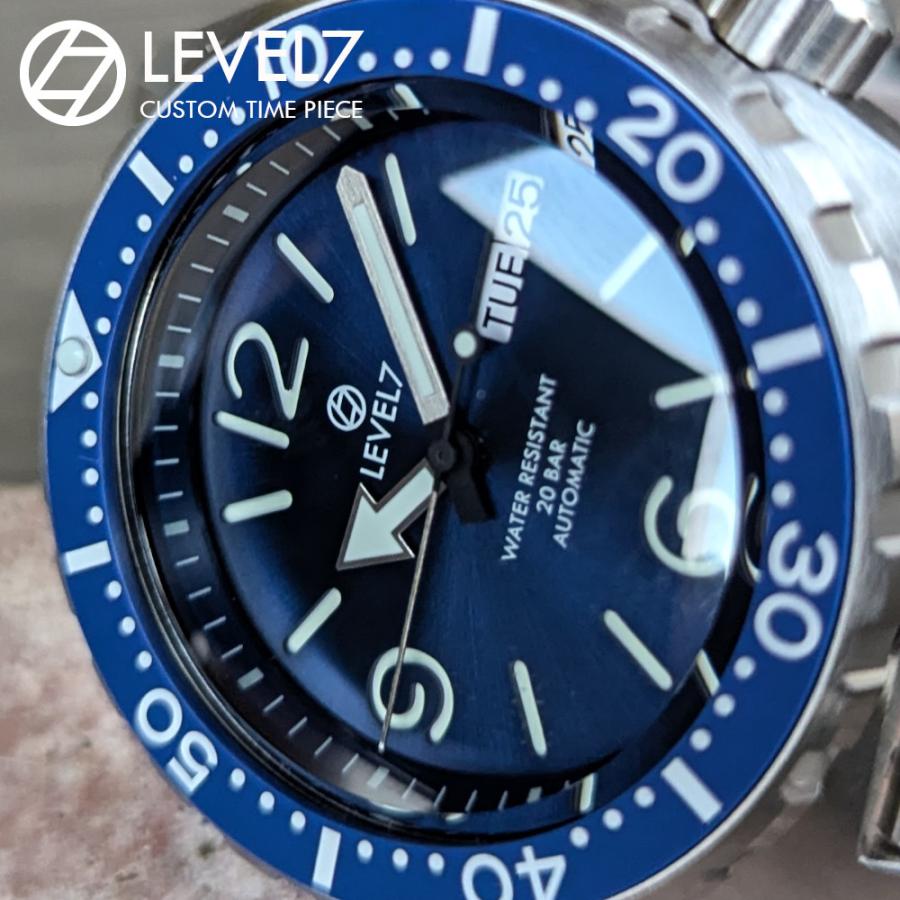 LV1 ARFBL-BL 日本製 自社組立の腕時計 20気圧防水 自動巻き SEIKO NH36 サファイアダブルドーム風防 316Lステンレス 腕時計 LEVEL7の画像