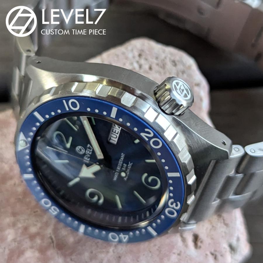 LV1 ARFBL-BL 日本製 自社組立の腕時計 20気圧防水 自動巻き SEIKO NH36 サファイアダブルドーム風防 316Lステンレス 腕時計 LEVEL7の画像