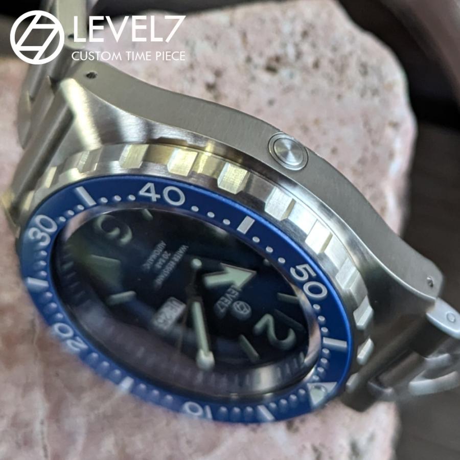 LV1 ARFBL-BL 日本製 自社組立の腕時計 20気圧防水 自動巻き SEIKO NH36 サファイアダブルドーム風防 316Lステンレス 腕時計 LEVEL7の画像